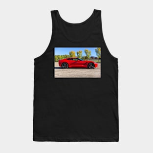 Red Sports Car Side View Tank Top